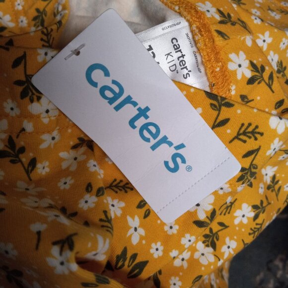 Carters Kid Size 12 12A Leggings Girls Floral Yellow White Cotton NEW - Picture 10 of 10